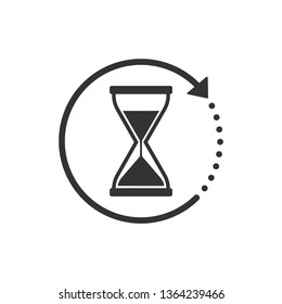 Hourglass, sand, time icon. Vector illustration, flat design.