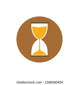 Hourglass, sand, time icon. Vector illustration, flat design.