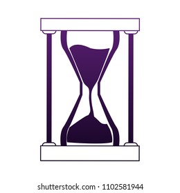 Hourglass sand time in purple lines