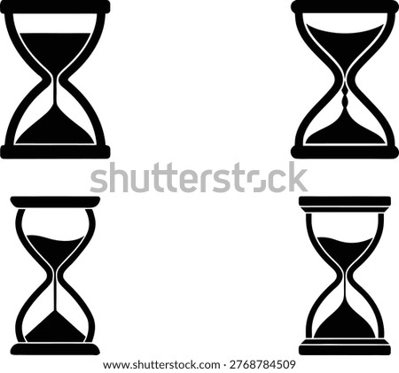 Hourglass sand timer icon set