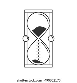 Hourglass or sand timer icon suitable for info graphics, websites and print media and interfaces, mobile website. Linear trendy hand drawn style, line, vector icon. Geometric isolated flat design.