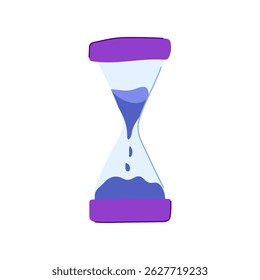 hourglass sand timer kids cartoon. playtime learning, fun visual, tool patience hourglass sand timer kids sign. isolated symbol vector illustration