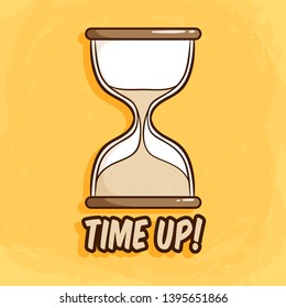 Temporizador de arena de cristal de oruga con letras de aumento de tiempo usando el estilo de doodle de color
