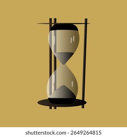 Hourglass sand timer. Time measurement device. Passing moment symbol. Vector countdown icon.