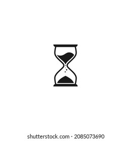 Hourglass, Sand watch flat icon. Old vintage timer  icon on white background. Deadline, time flow, countdown concept. 