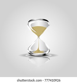 Hourglass. Sand watch. Realistic vector illustration