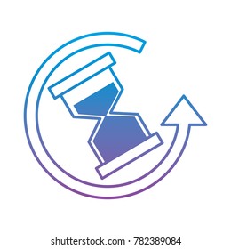 hourglass or sandglass with arrow time icon image 