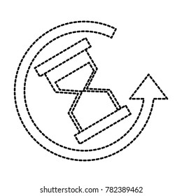 hourglass or sandglass with arrow time icon image 
