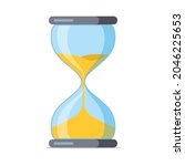 Hourglass. Sandglass cartoon icon. Vintage hourglass process timer sand. Antique sand clock. Template design for app ui, score display, game element. Vector illustration