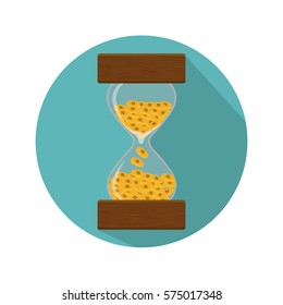 hourglass or sandglass with coins time is money  icon image vector illustration design 