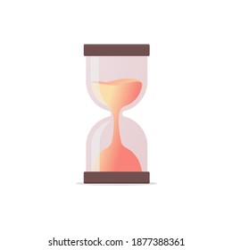 Hourglass sandglass concept. Flat vector illustration. Isolated on white background.