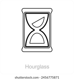 Hourglass and sandglass icon concept