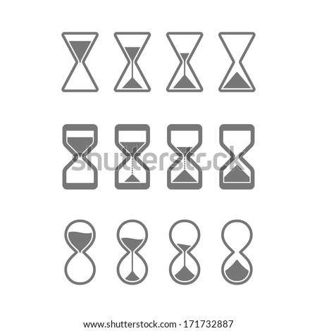 Hourglass, sandglass icons. Vector.