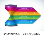 Hourglass sandglass infographic template with 4 steps, options, parts. Time management concept. Can be used for diagram, graph, presentation, chart.