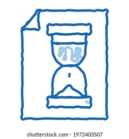 Hourglass Sandglass On File Agile Element sketch icon vector. Hand drawn blue doodle line art isolated symbol illustration