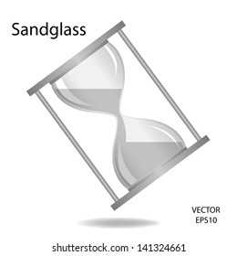 hourglass, sandglass, sand timer, sand clock isolated on the white background,vector