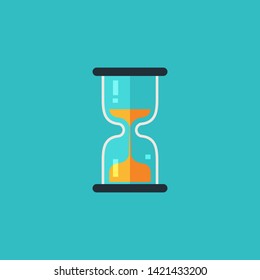 Hourglass, sandglass, time icon. Vector illustration. Isolated flat icon.
