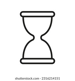 Temporizador de vidrio o cristal de arena o icono de reloj plano para aplicaciones y sitios web