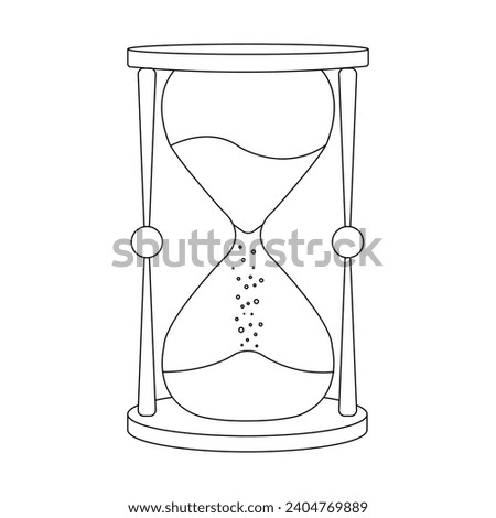 Hourglass, sandglass timer or clock. Flat vector illustration.