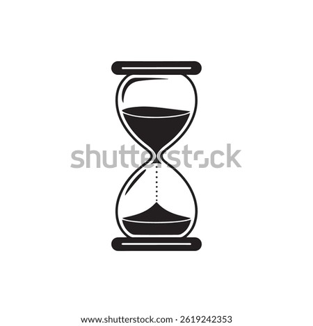Hourglass or sandglass timer or clock flat icon