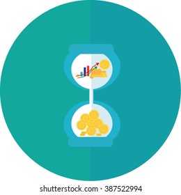 hourglass save money concept