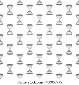 Hourglass seamless pattern on white background. Time design vector illustration