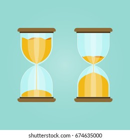 hourglass set flat vector