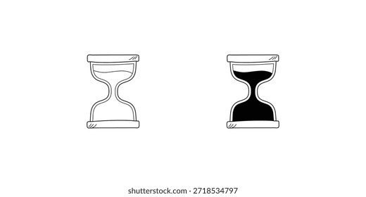 Sanduhrsatz-Symbol mit weißem Hintergrund, Vektorgrafik