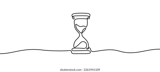 Hourglass shape drawing by continuos line  thin line design vector illustration