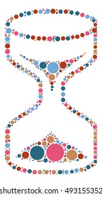 Hourglass shape vector design by color point