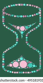 Hourglass shape vector design by color point