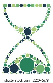 Hourglass shape vector design by color point