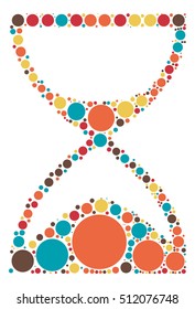 Hourglass shape vector design by color point