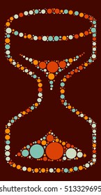 Hourglass shape vector design by color point