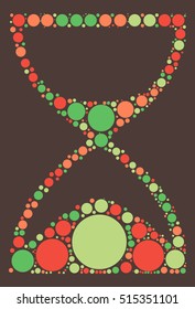 Hourglass shape vector design by color point