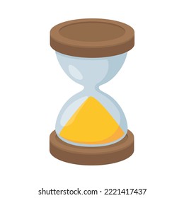 Hourglass Sign Emoji Icon Illustration. Sand Clock Vector Symbol Emoticon Design Clip Art Sign Comic Style.