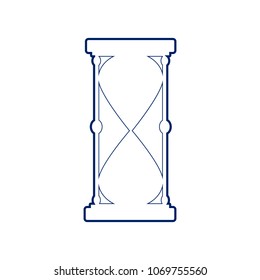 Hourglass sign illustration. Vector. Flat style black icon on white.