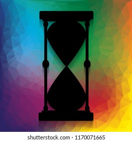 Hourglass sign illustration. Vector. Flat style black icon on white.