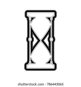 Hourglass sign illustration. Vector. Flat style black icon on white.