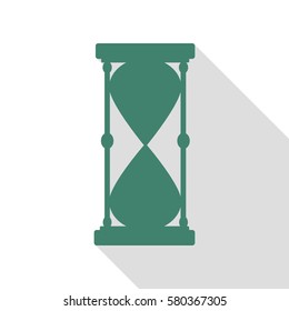 Hourglass sign illustration. Veridian icon with flat style shadow path.