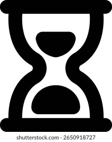 Hourglass Silhouette Illustration in Bold Black