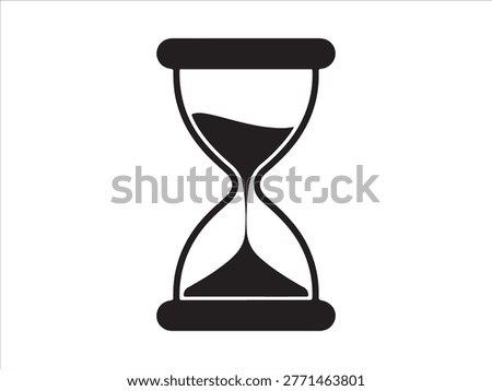 Hourglass silhouette illustration vector time sand clock deadline concept design