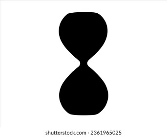 Silueta de vidrio de Hourglass arte vectorial fondo blanco