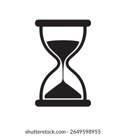 hourglass silhouette vector icon isolated on white background