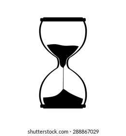  Hourglass silhouette vector icon. Sand watch. Sand glass. Sand clock