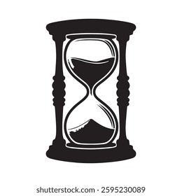 hourglass silhouette vector isolated on white background