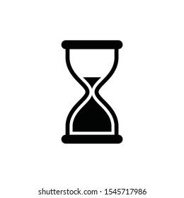 Hourglass simple black vector icon. Sand clock, half full, half empty glyph symbol.