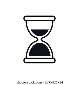 Icono de vector negro simple de vidrio de reloj de arena.