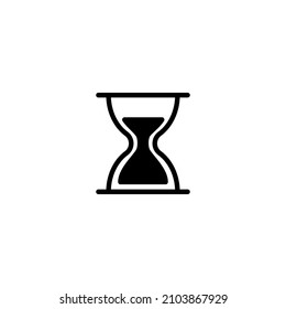 Hourglass simple black vector icon. Sand clock, half full, half empty glyph symbol. eps 10