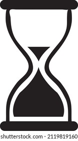 Hourglass simple black vector icon. Sand clock, half full, half empty glyph symbol..eps
